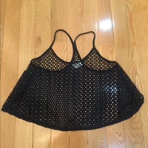 Black swim coverup top